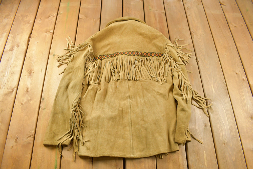 Vintage 1960s Golden Bear Fringe Leather Jacket