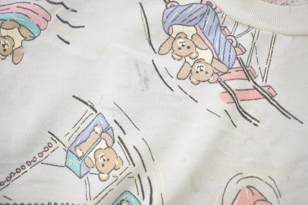 Vintage 1990s Pastel Teddy Bear Crewneck Sweater
