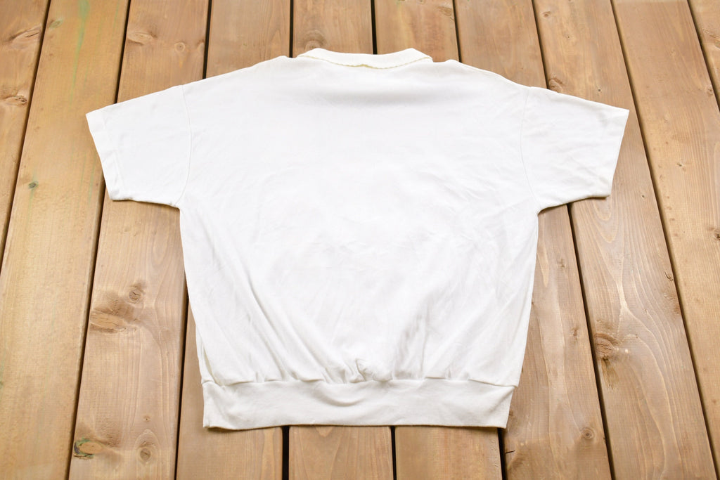 Vintage 1990s Floral Graphic Collared T-Shirt
