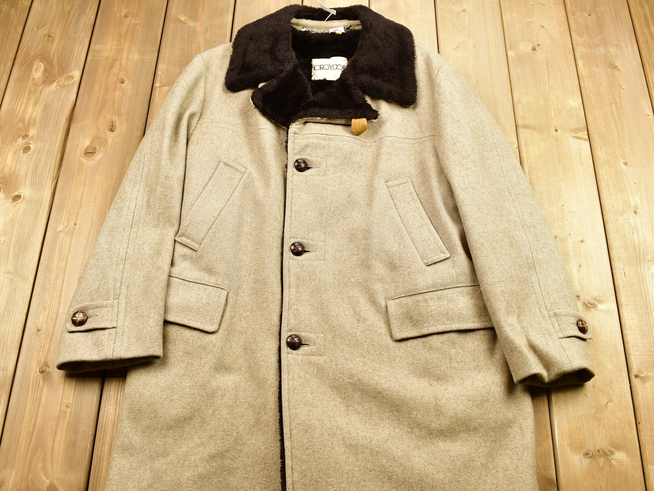 Vintage 1980s Fur Collar Winter Jacket