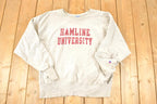 Vintage Y2K Distressed Champion Reverse Weave Hamline University Crewneck Sweatshirt Men's L