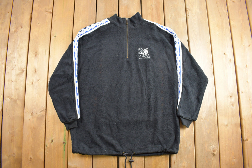 Vintage 1990s Polar Ice Vodka Quarter Zip Fleece Sweatshirt