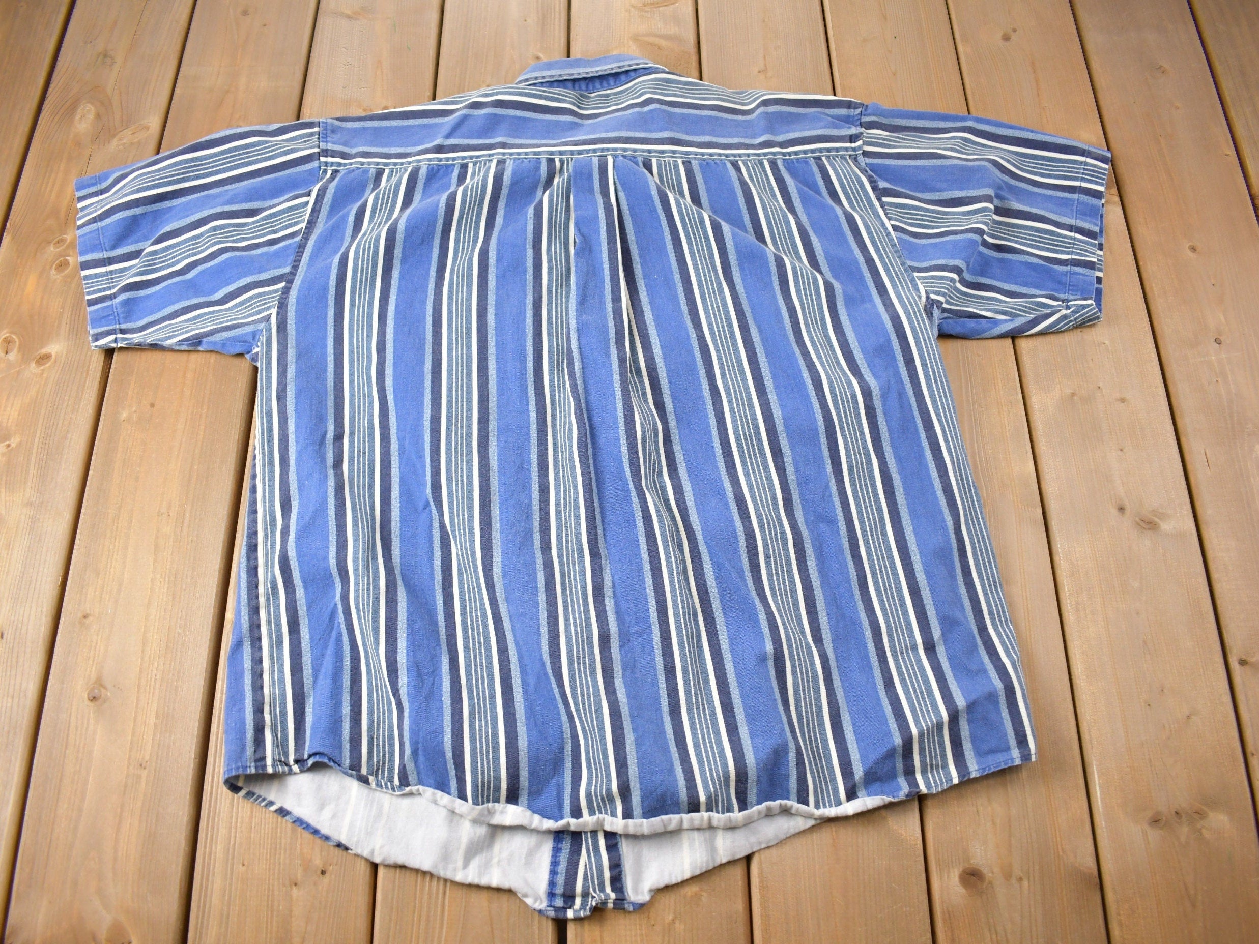 Vintage 1990s Faded Glory Striped Button Up Shirt