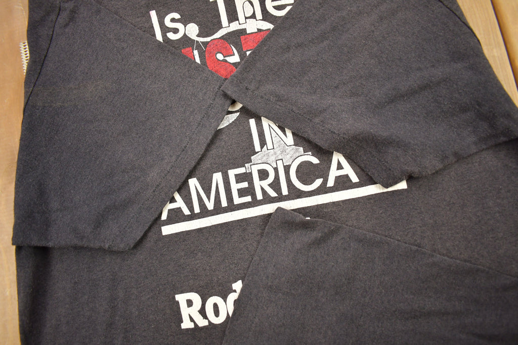Vintage 1990s Rodney King Justice Theme Graphic 3D Emblem T-Shirt