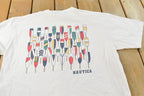 Vintage 1990s Nautica Rowing Oars Graphic T Shirt Men's L / Big Box Logo Print / 90s / Streetwear / Preppy / Made In USA / Single Stitch