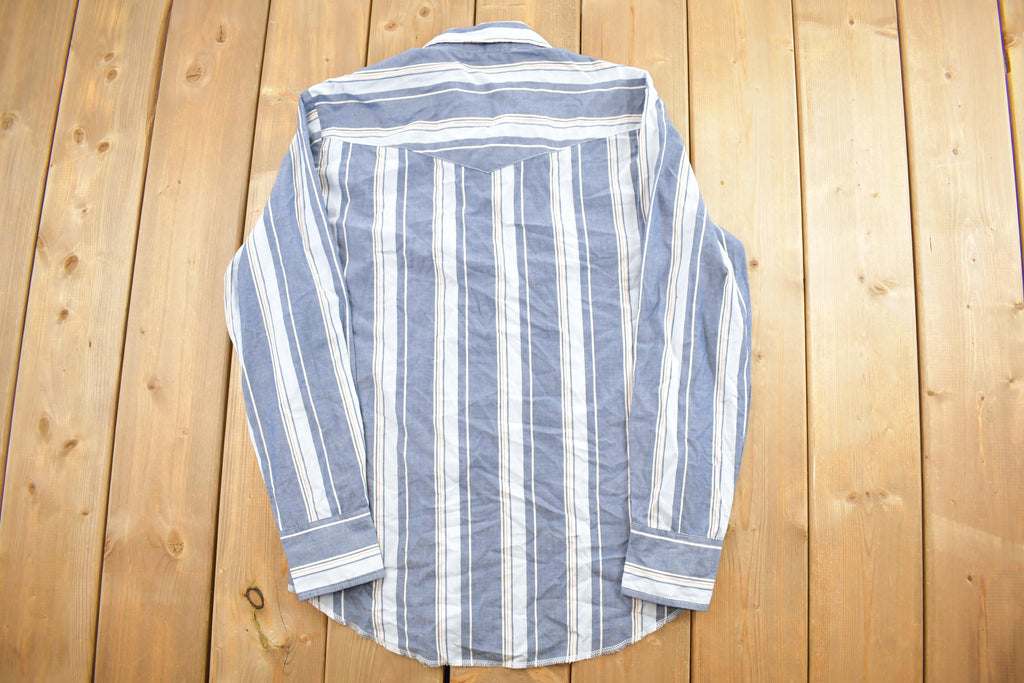 Vintage 1990s Rustler Blue Plaid Button Up Flannel Shirt