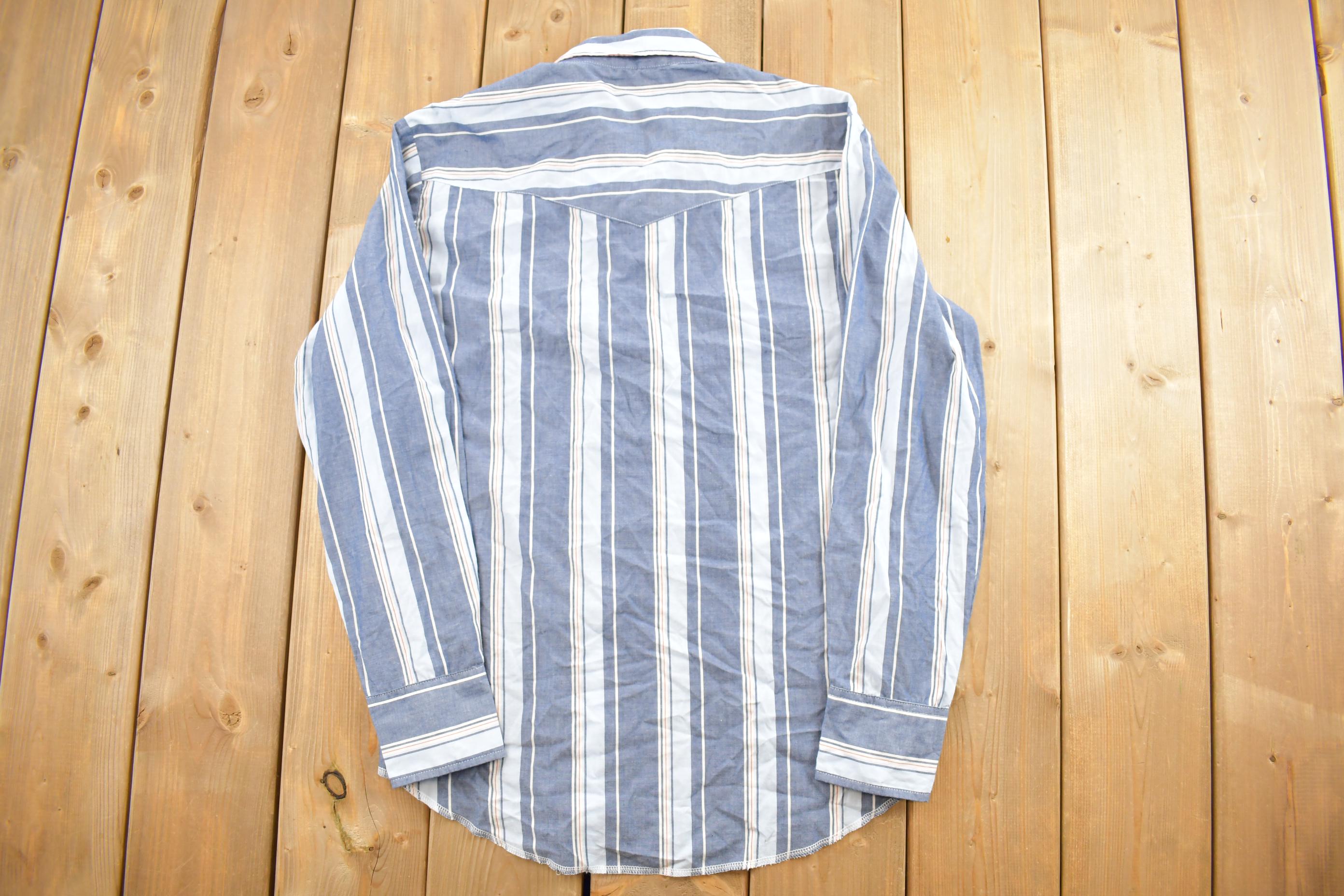 Vintage 1990s Rustler Blue Plaid Button Up Flannel Shirt