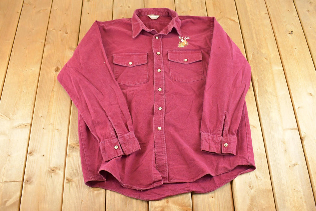 Vintage 1990s Deer Outdoors Heavyweight Button Up Shirt Men's L