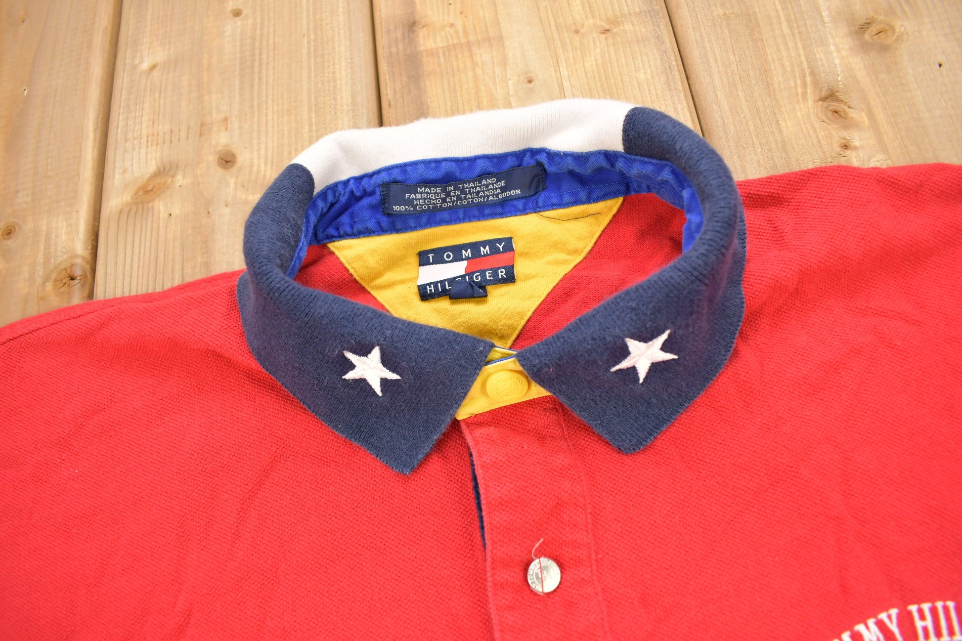 Vintage 1990s Tommy Hilfiger USA Flag Patch Shirt