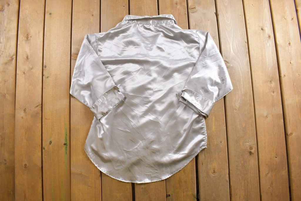 Vintage 1990s Silk Pyjama Button Up Shirt