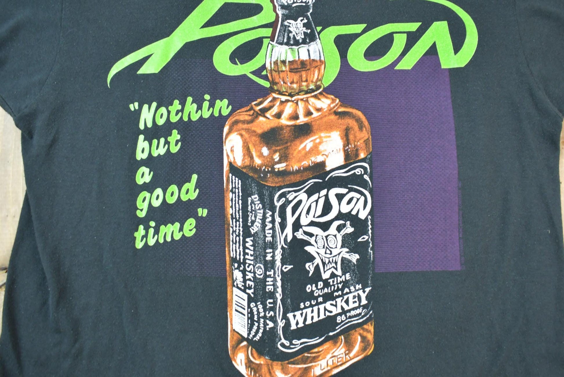 Vintage 1990s Poison Nothin But A Good Time Graphic Band T-Shirt