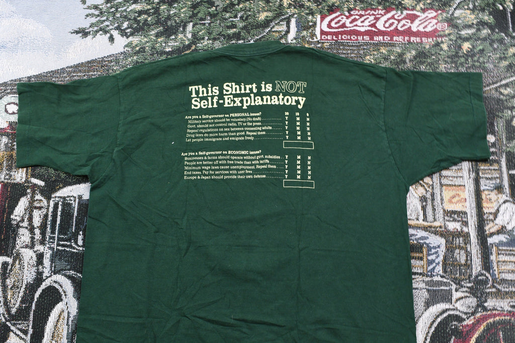 Vintage 1990s Self Government Chart Single Stitch T-Shirt