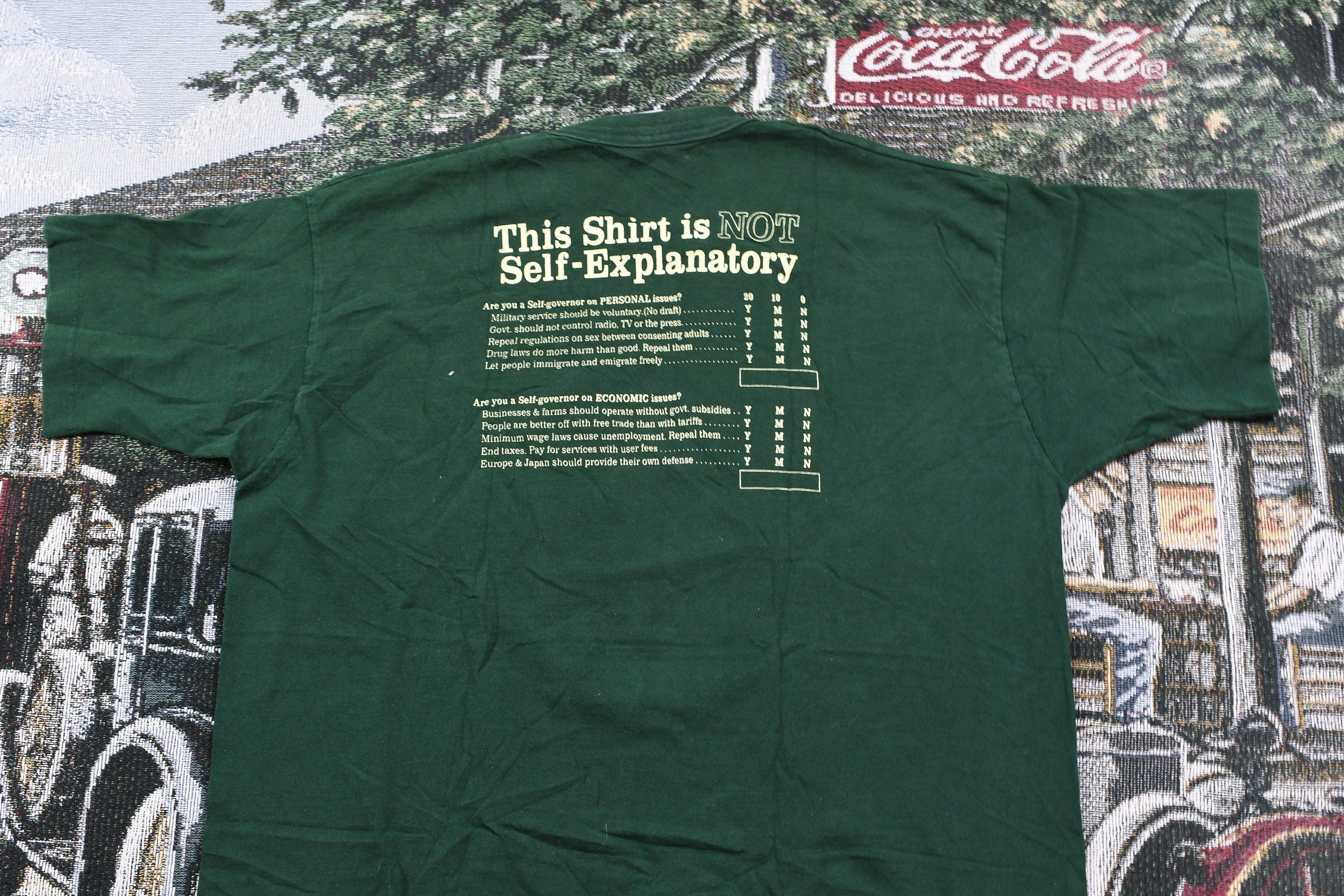 Vintage 1990s Self Government Chart Single Stitch T-Shirt