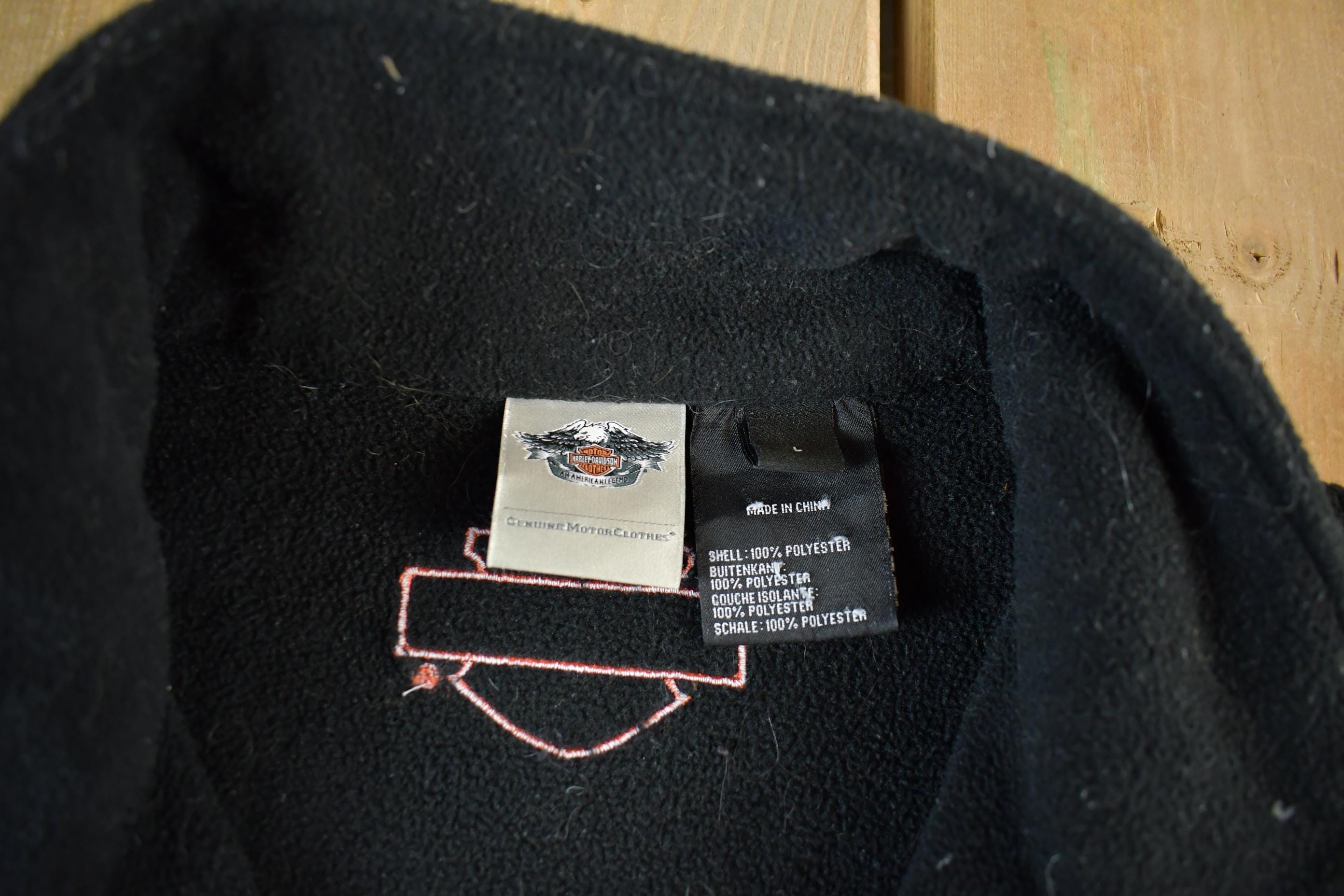 Vintage 2000s Harley Davidson Embroidered Full Zip Fleece Sweater Women's Medium