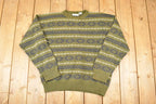 Vintage 1990s Claiborne Abstract Striped Knit Crewneck Sweater Women's XL