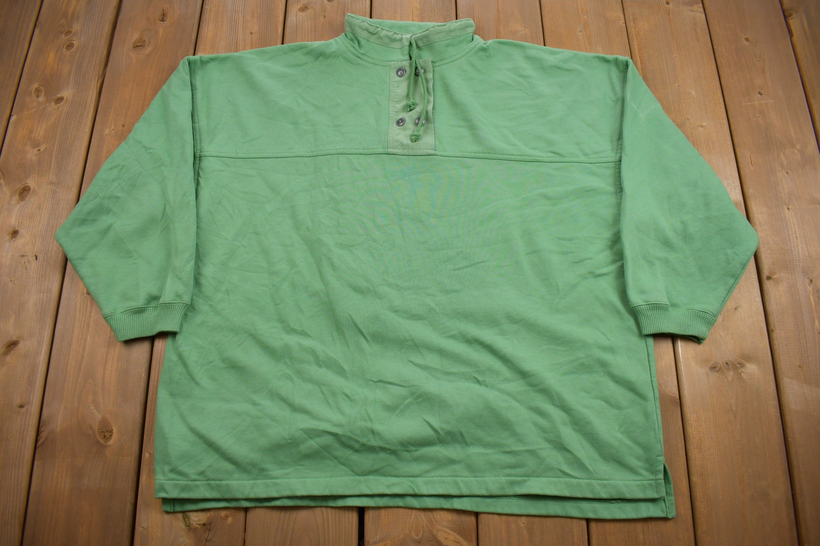 Vintage 1990s Blank Quarter Button Sweatshirt /