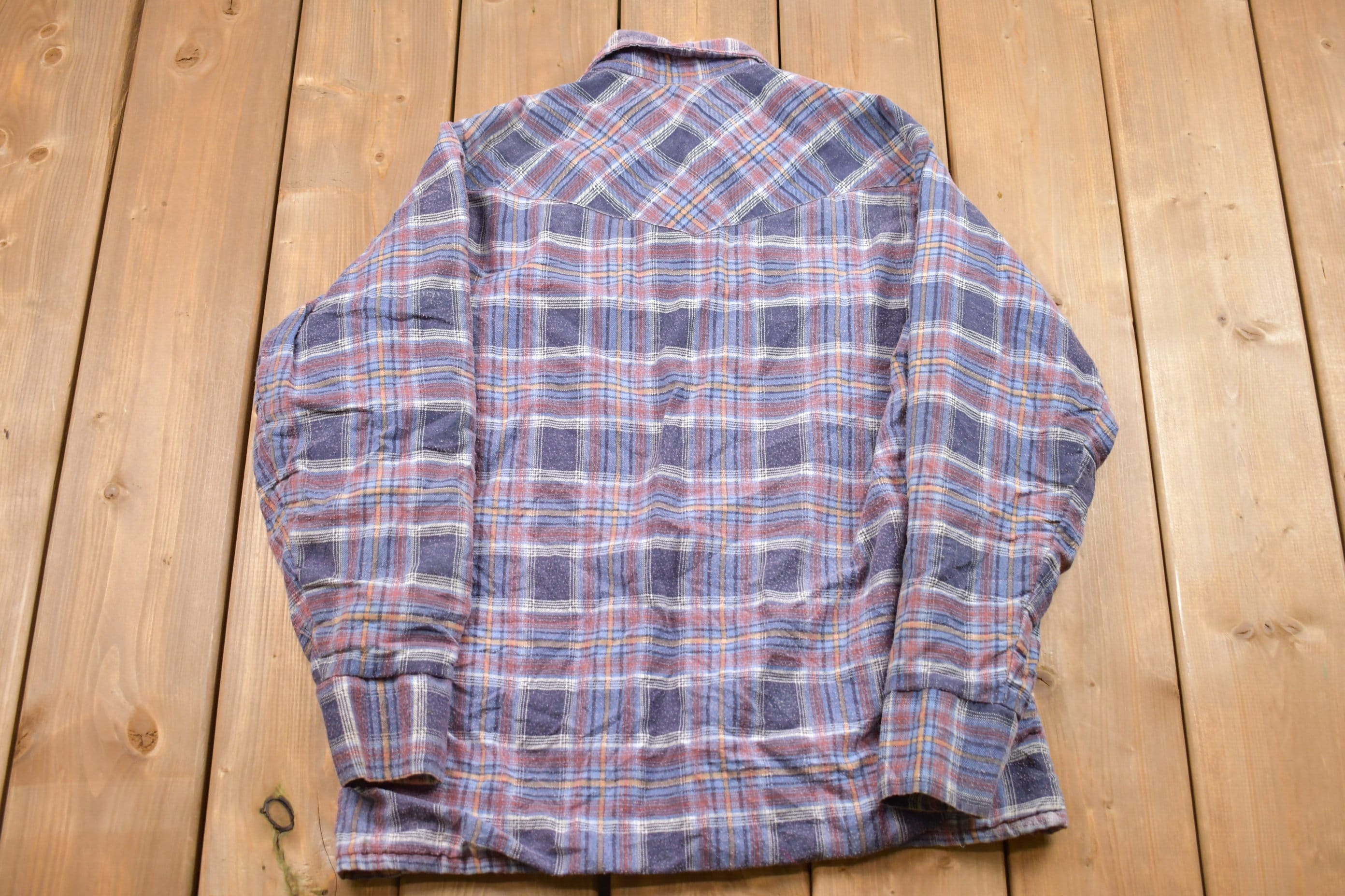 Vintage 1980s King O Winter Lined Plaid Button Up Shirt