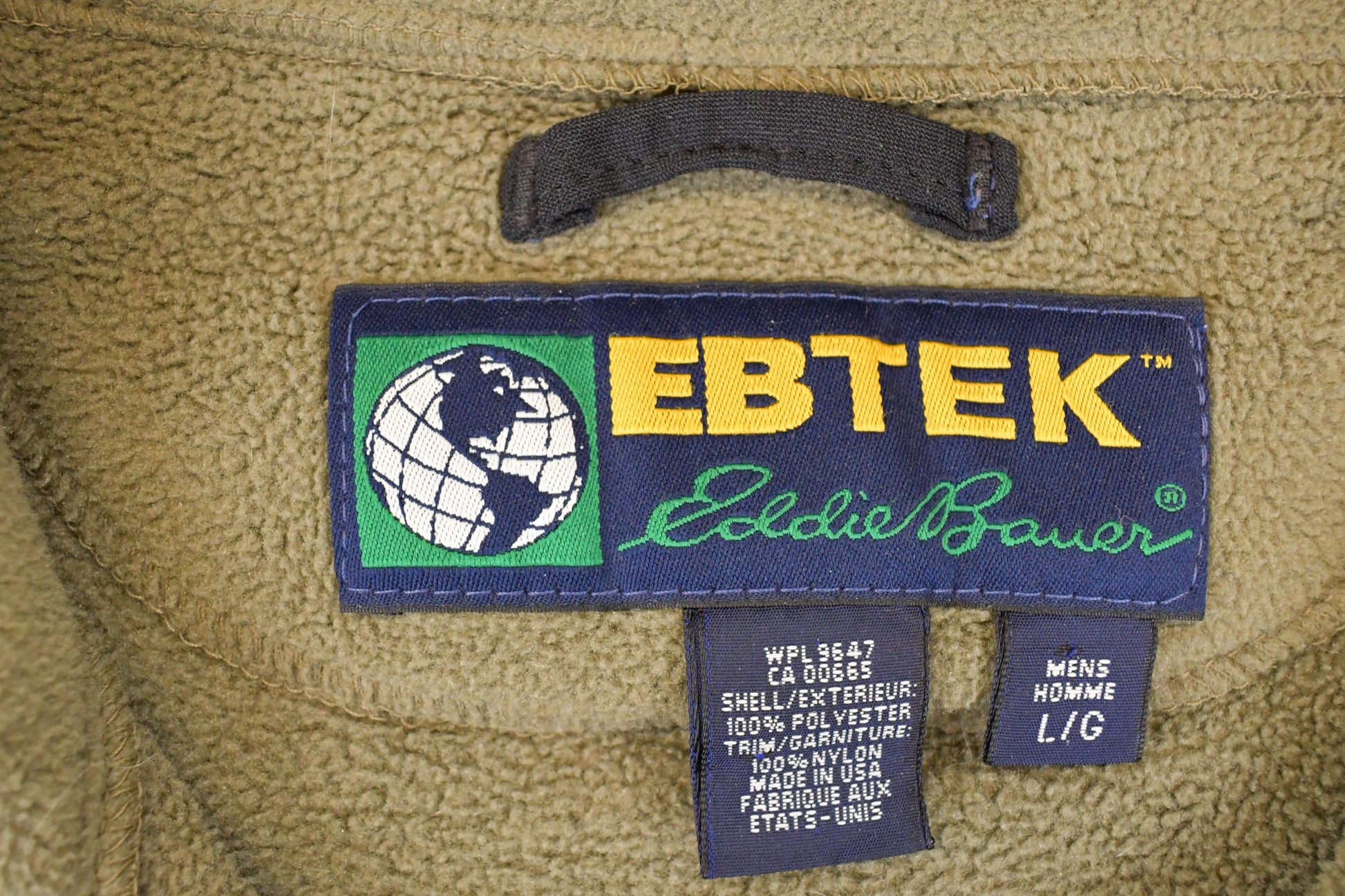 Vintage 1990s EBTEK Fleece Outdoorsman Sweater Mens XL / 90s Winter Sweatshirt / Eddie Bauer Fleece Hiking Zip up
