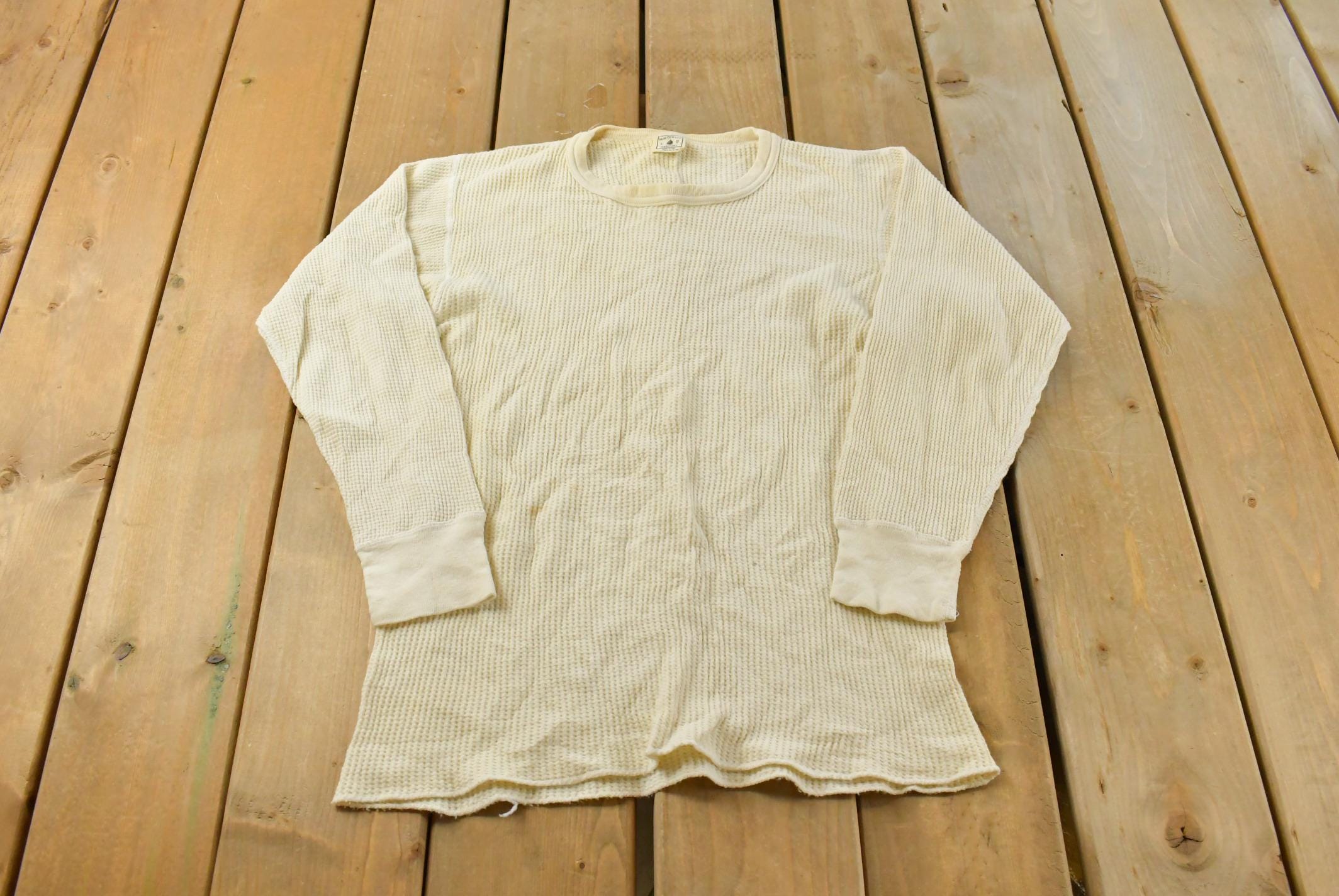 Vintage 1980s Northwest Territory Thermal Crewneck Undershirt Mens M /