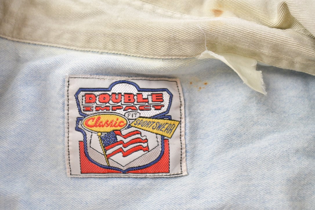Vintage 1990s Double Impact Blank Colour Block Button Up Shirt