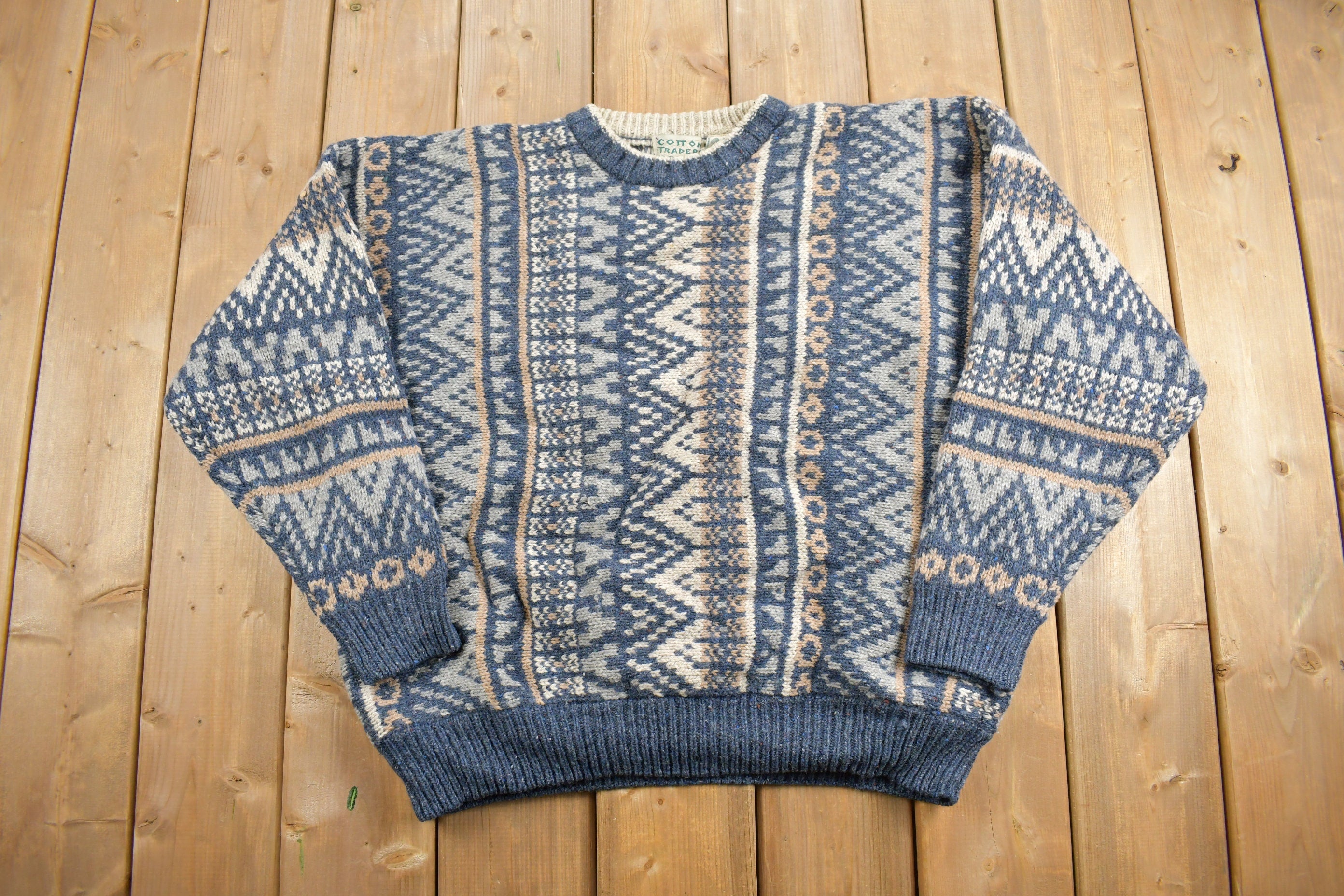 Vintage 1990s Cotton Traders Knit Crewneck Sweater