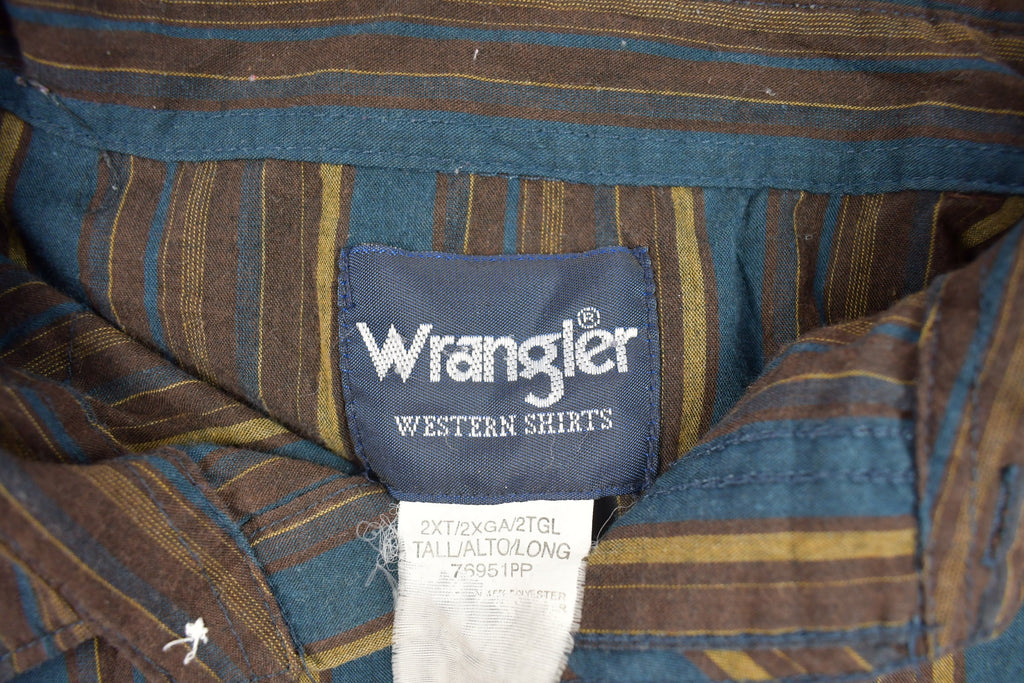 Vintage 1990s Wrangler Striped Button Up Shirt
