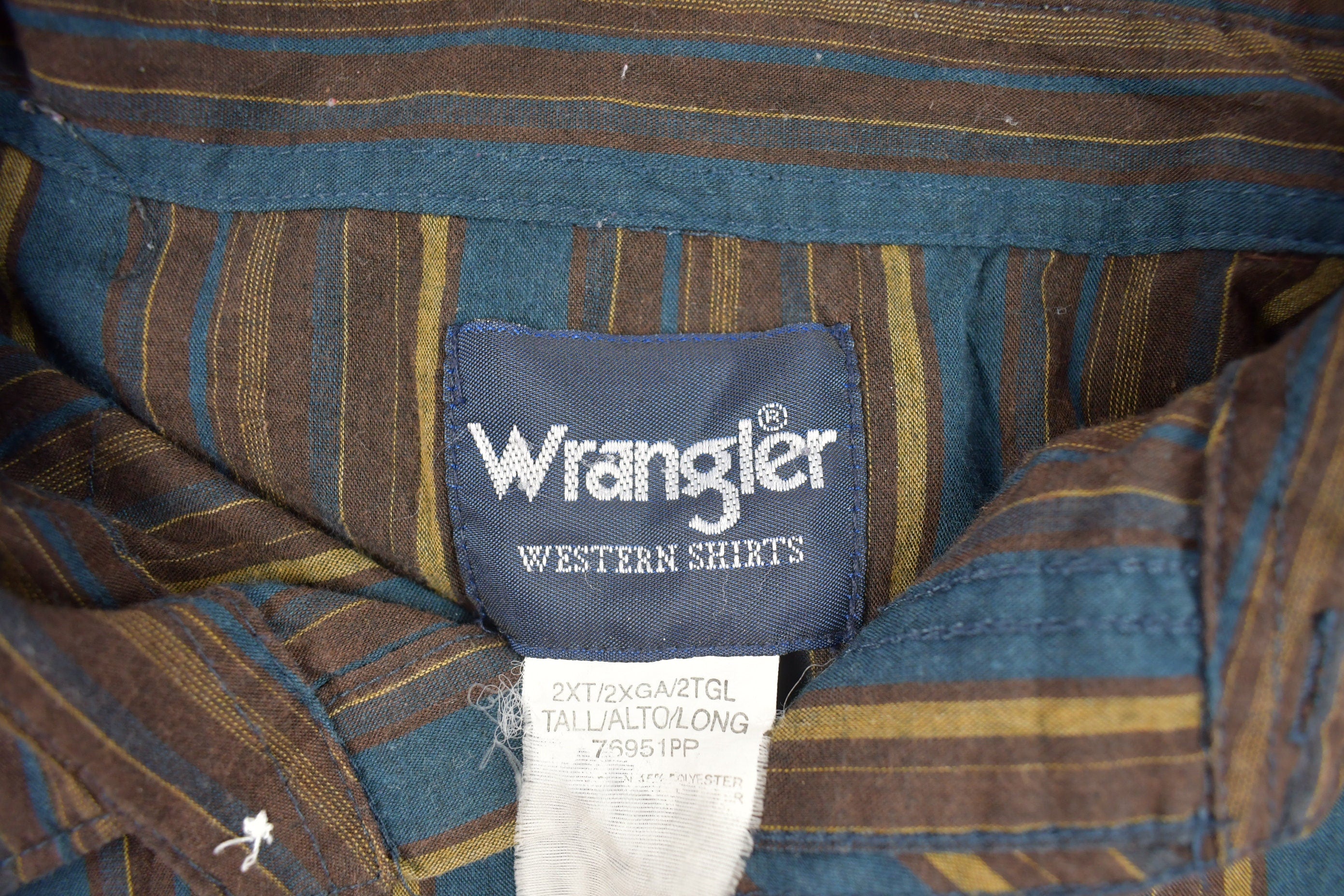 Vintage 1990s Wrangler Striped Button Up Shirt