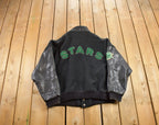 Vintage 1990s Stars Hockey Leather Letterman Varsity Jacket