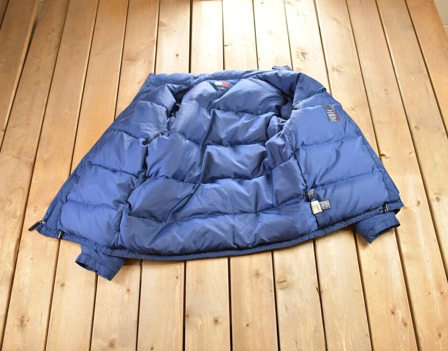 Vintage 1990s Tommy Hilfiger Color Block Goose Down Winter Puffer Jacket