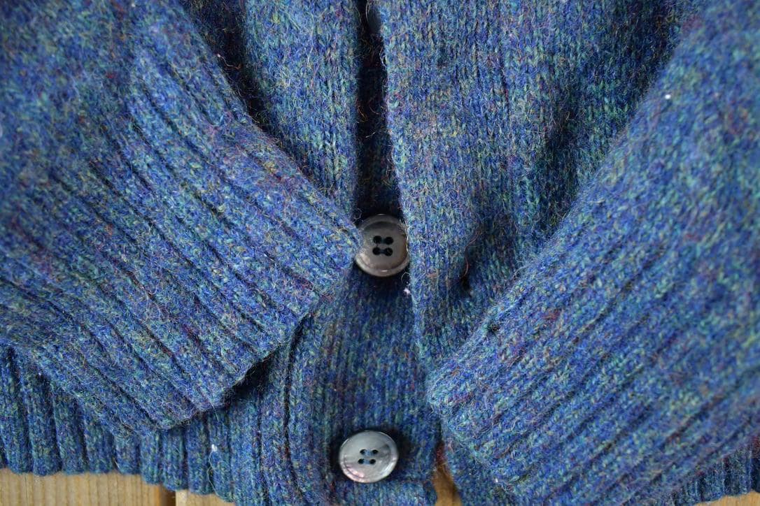 Vintage 1990s Puritan Wool Knit Perfect Mild Distress Cardigan Sweater Made In USA
