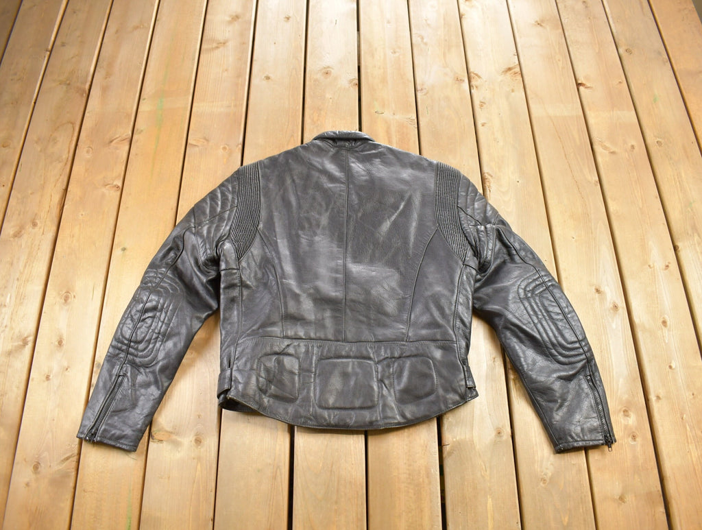 Vintage 1990s MQP Cafe Racer Leather Biker Jacket