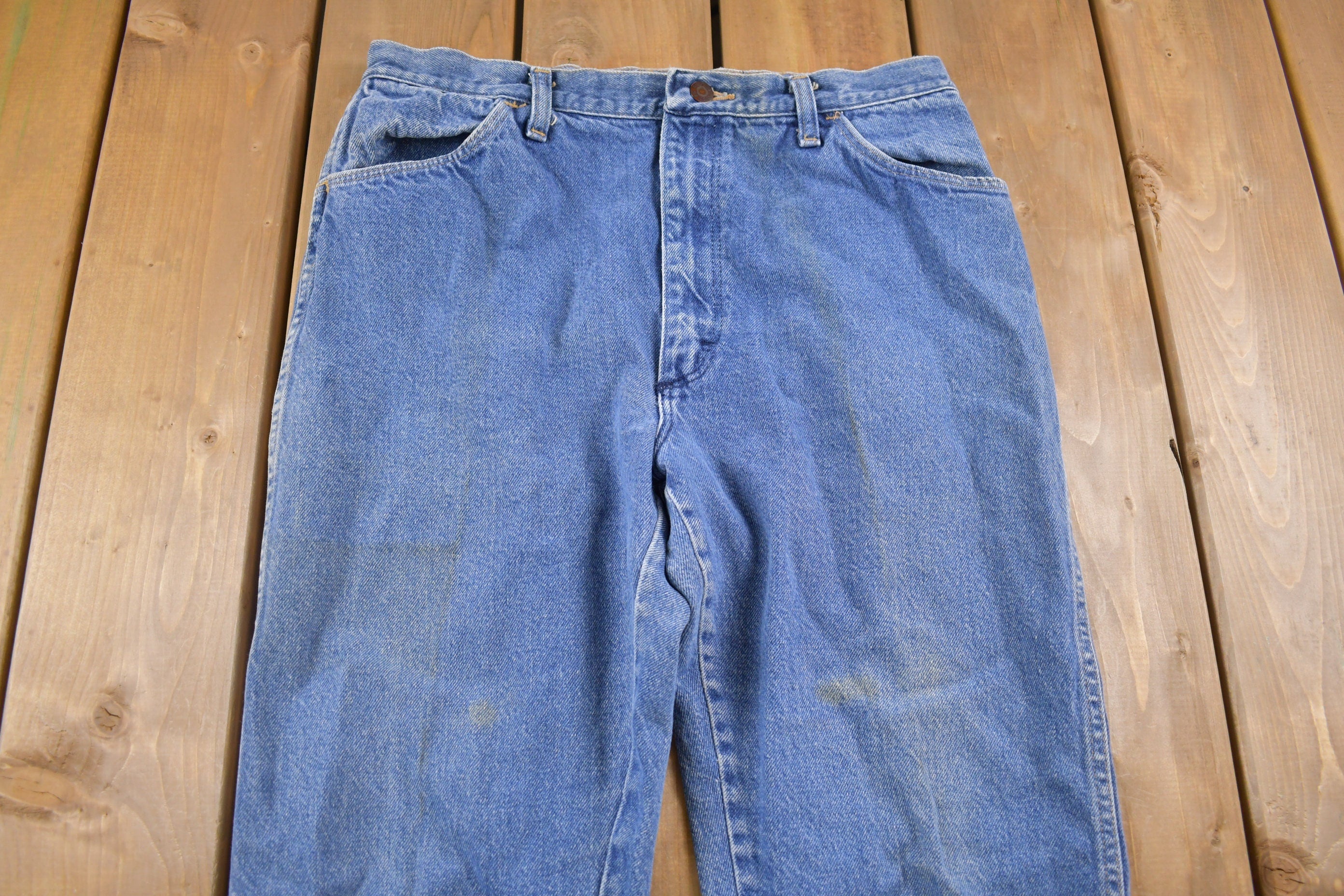 Vintage 1980's Rustler's Brand Basic Blue Jeans 32 x 27