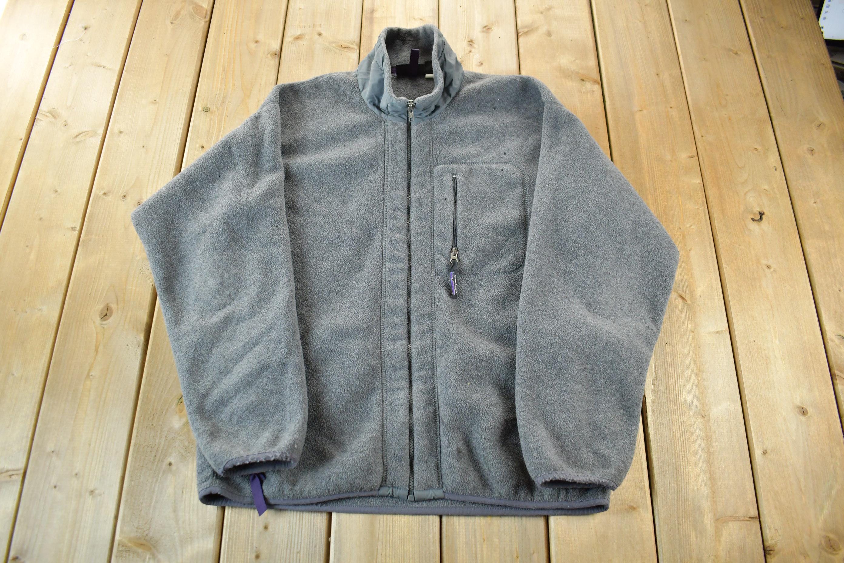 Vintage 1990s Patagonia Gray Full Zip Fleece Sweater