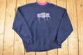 Vintage 1990s Morning Sun Cute Kite Double Collar Embroidered Crewneck Sweatshirt Women's XL