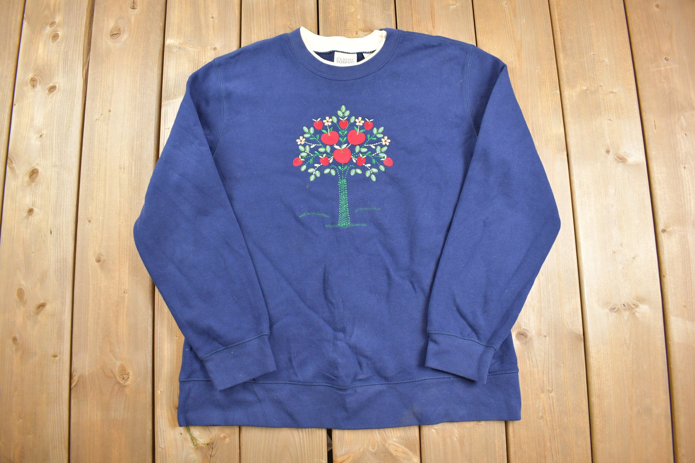 Vintage 1990's Cute Double Collar Graphic Crewneck