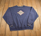 Vintage 1990s Cute Classic Car Grandpa Embroidered Crewneck Sweater Made In USA
