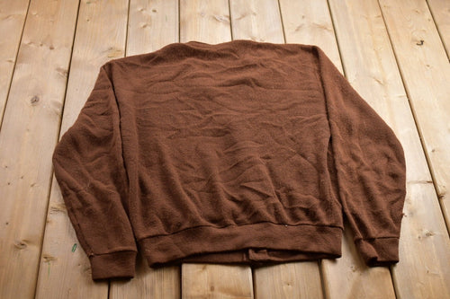 Vintage 1990s Knitted Brown Cardigan Sweater / Vintage Cardigan / Button Up / Blank Cardigan / Brown Knit Cardigan / Vintage Knit / 90s Knit