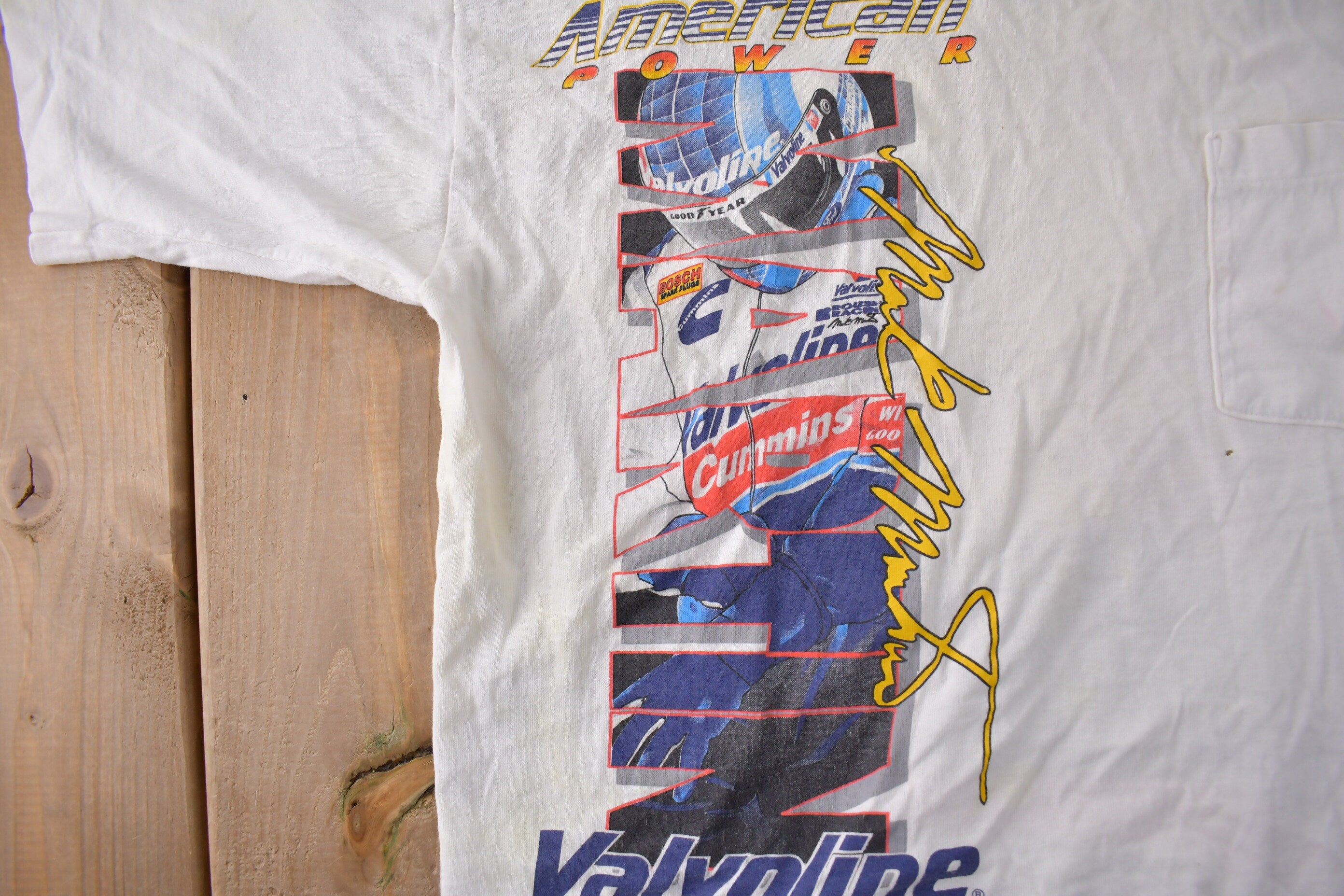 Vintage 1997 Valvoline NASCAR Racing Graphic Single Stitch All Sport T-Shirt Made In USA