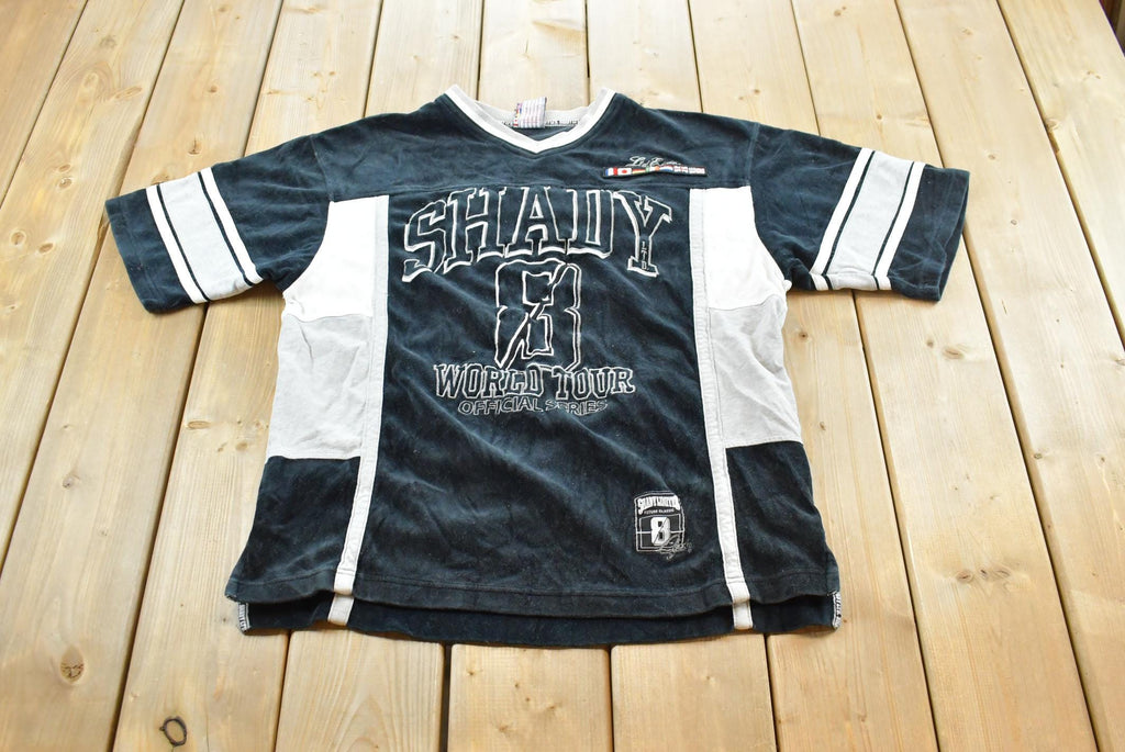 Vintage Y2K Shady LTD World Tour Velour Jersey T-Shirt Mens M / 00s Hip Hop T Shirt / 2000s Rap Tee / Eminem