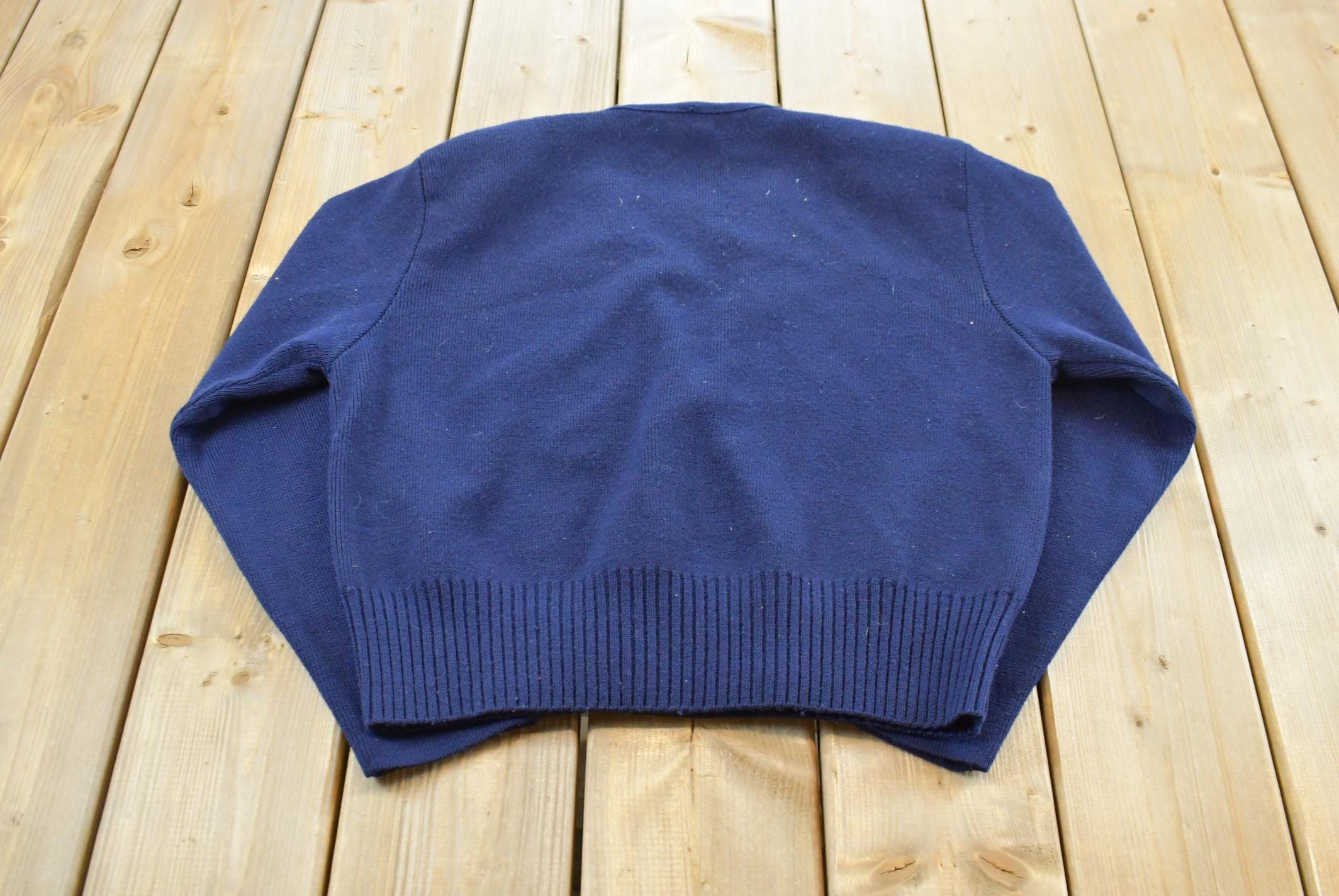 Vintage 1990s Charter Club Farm Wool Knit Cardigan Sweater Women's L