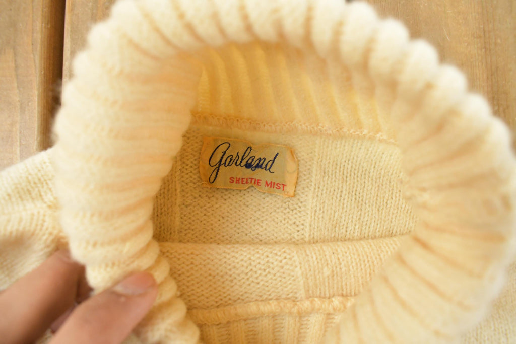 Vintage 1950's Garland Sheltie Mist Collegiate Knit Turtleneck Sweater Women's S