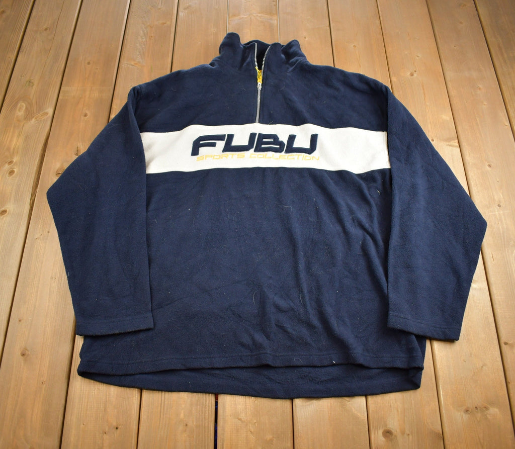 Vintage 1990s FUBU Embroidered Fleece Sweater