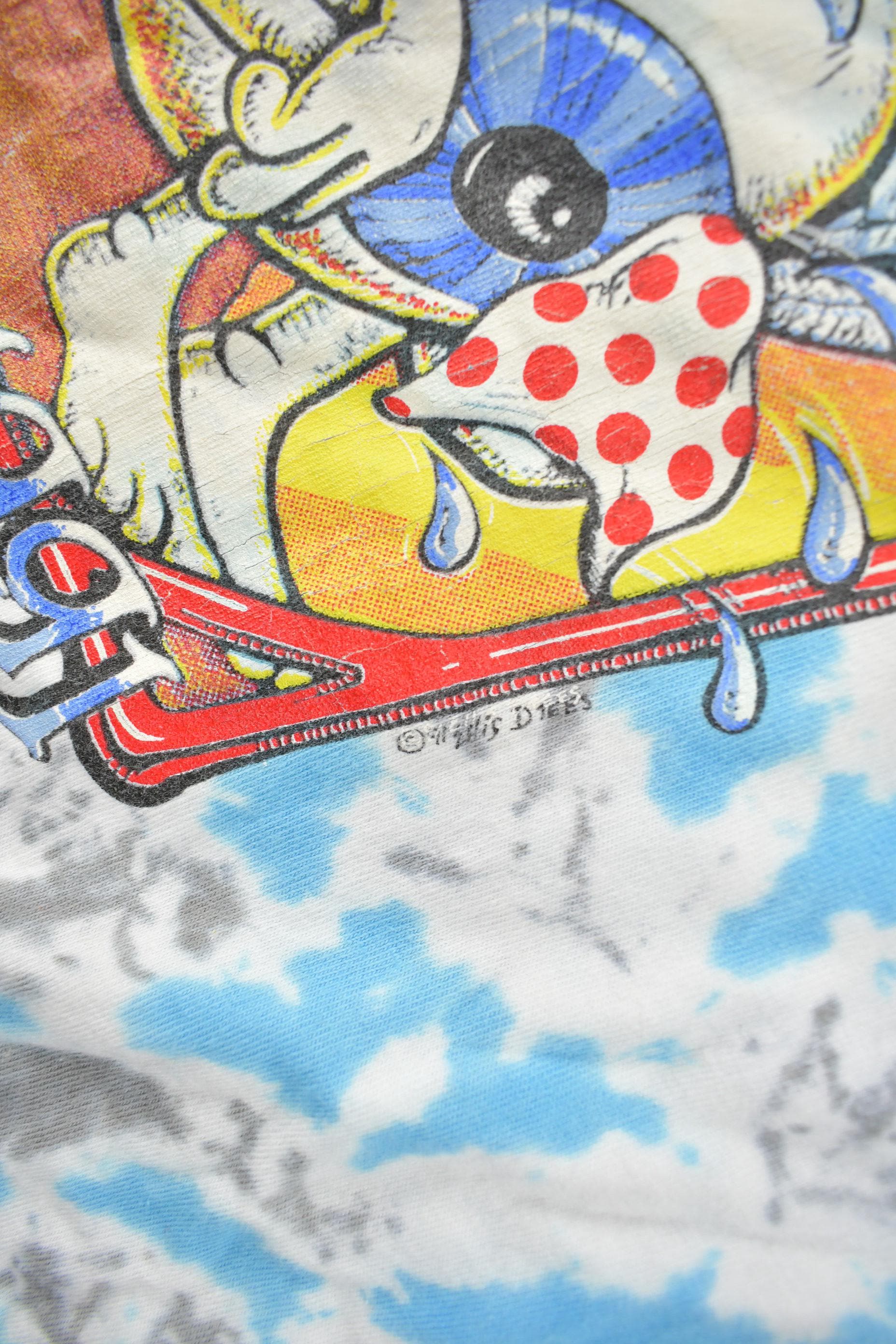 Vintage 1991 Rick Griffin Psychedelic Artwork Tie Dye Graphic T-Shirt Made In USA