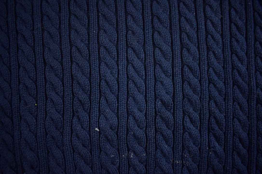 Vintage 1990s Lauren Ralph Lauren Embroidered 3D Knit Crewneck Sweater Made In Australia