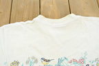 Vintage 1990s Northern Reflections Flowers Birds Graphic T-Shirt Mens L / Streetwear / Retro / Single Stitch / 90s Graphic Tee / Nature