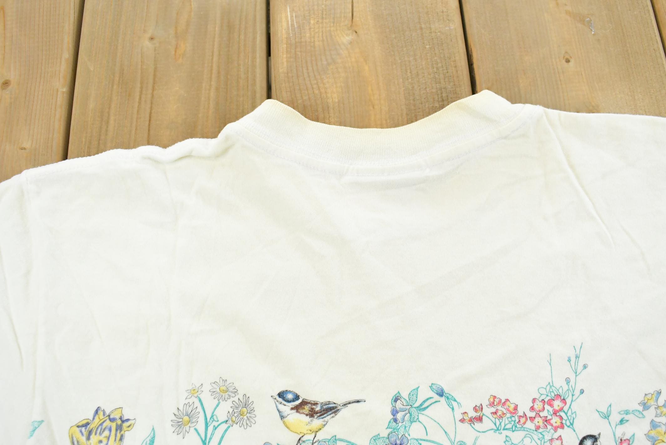 Vintage 1990s Northern Reflections Flowers Birds Graphic T-Shirt Mens L / Streetwear / Retro / Single Stitch / 90s Graphic Tee / Nature