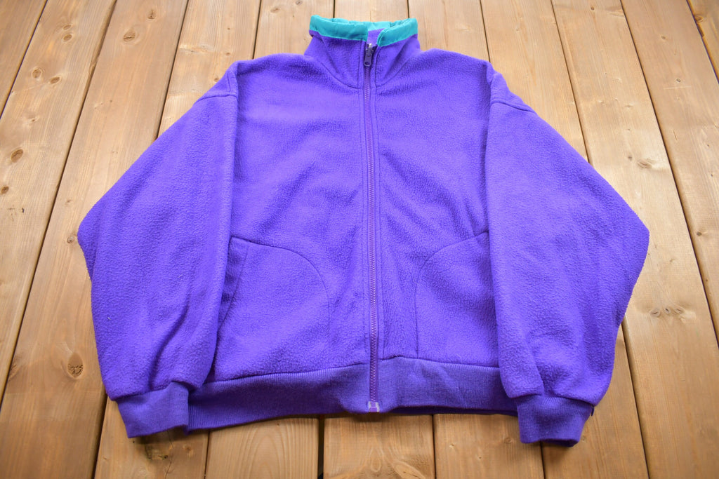 Vintage 1990s Cabin Creek Purple Full Zip Fleece Sweater