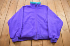 Vintage 1990s Cabin Creek Purple Full Zip Fleece Sweater