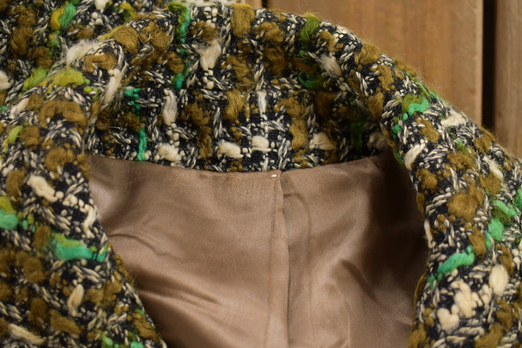 Vintage 1980s Woven Plaid Full Length Over Coat