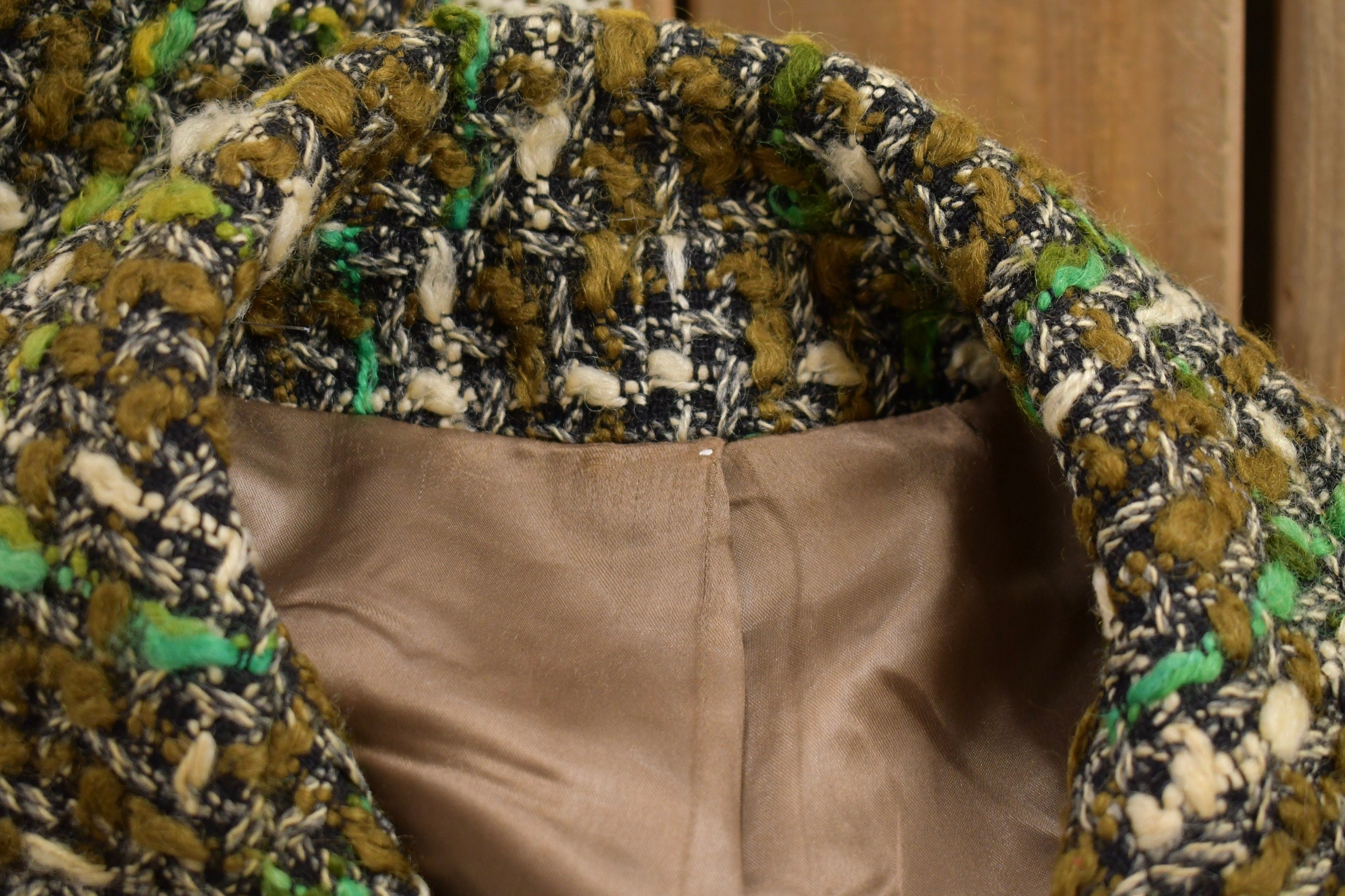 Vintage 1980s Woven Plaid Full Length Over Coat
